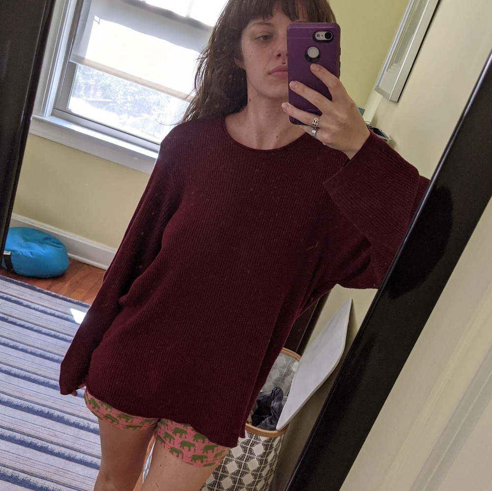 Forever21 Maroon Long Sleeve Sweater